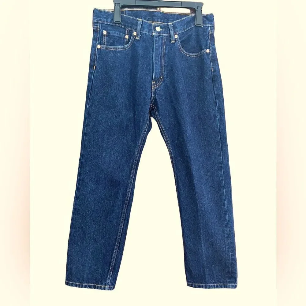 LEVI'S Men's 505 Regular Fit Jeans, dark wash, size 32/29